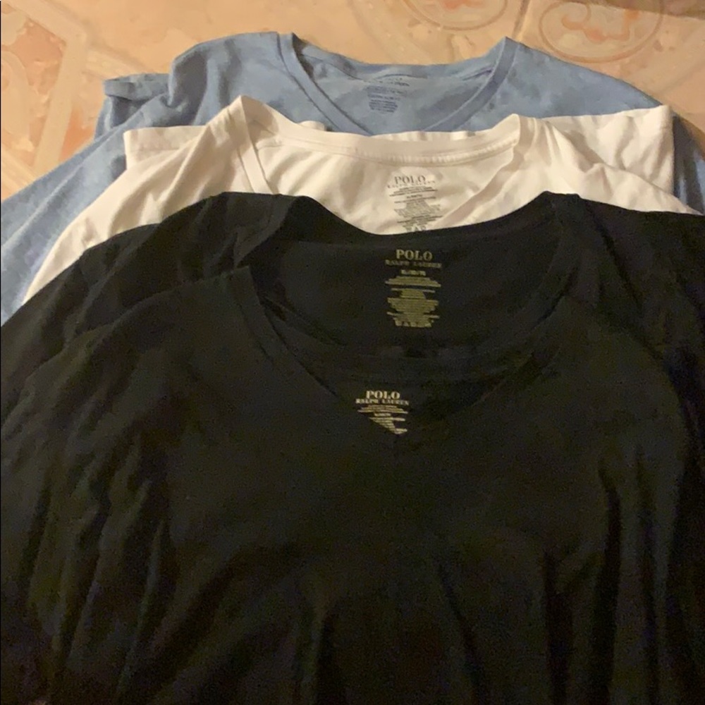 4 polo Ralph Lauren v neck t-shirts